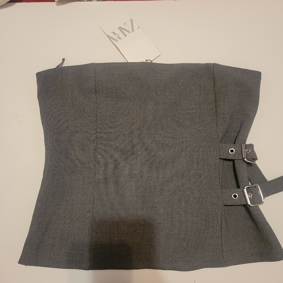 Edgy Goth Victorian Corset Top By ZARA NWT Witchycore - Picture 3 of 7